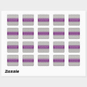 Bedrijf Custom Bedrijfsnaam Plum Grey Chevron Vierkante Sticker (Vel)