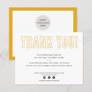 BEDRIJF DANK JE UW BEDRIJFSEK-ambergeel Bedankkaart