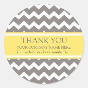 Bedrijf Dank u Bedrijfsnaam Grey Chevron Ronde Sticker