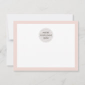 BEDRIJF DANK U elegant zwart-wit roze LOGO Bedankkaart (Achterkant)