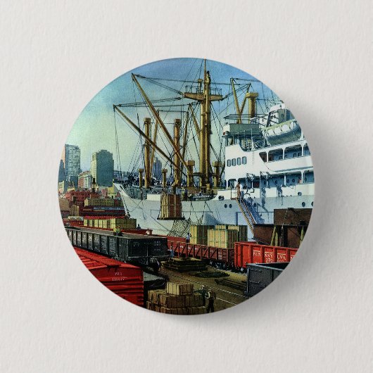 bedrijf, dockvrachttransport ronde button 5,7 cm (Voorkant)