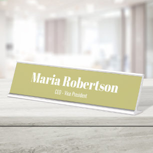 Bedrijf Eenvoudig Minimalistisch Goud Bureau Naambordje