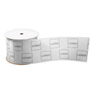 Bedrijf Elegant Custom Eenvoudig Wit Logo Foto Lint