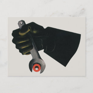 bedrijf, fabrieksmachinist briefkaart