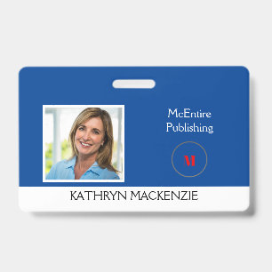 Bedrijf Foto Blauw Logo Persoonlijke naamplaatje Badge