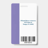 Bedrijf Foto ID badge met Barcode (Achterkant)