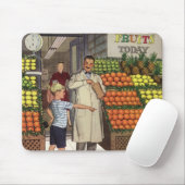  bedrijf, fruitstandaard met kruidenierswaren muismat (Met muis)