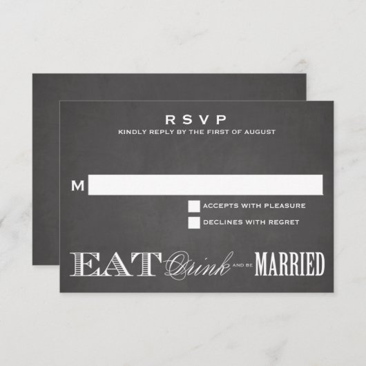 BEDRIJF GEMAAKT KALKBOARD | RSVP 3,5 x 5 (Voorkant / Achterkant)