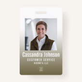 Bedrijf Gold Gradient Medewerker Foto Badge (Voorkant)