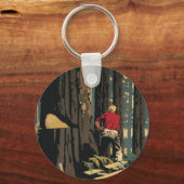  bedrijf, houtindustrie Redwood Forest Sleutelhanger (Voorkant)