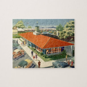  bedrijf, jaren 50 Familie Restaurant Diner Legpuzzel