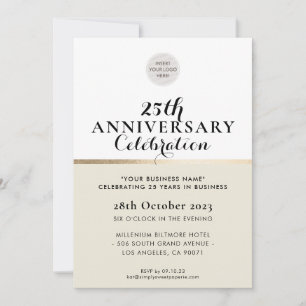 BEDRIJF JUBILEUM elegant zwart ivoorgoud Kaart