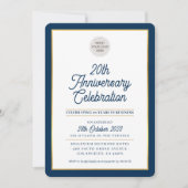 BEDRIJF JUBILEUM modern zakelijk marineblauw goud Kaart (Voorkant)