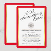 BEDRIJF JUBILEUM PARTY modern zakelijk rood goud Kaart (Voorkant / Achterkant)