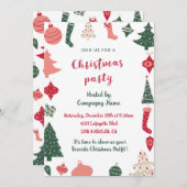 Bedrijf Kerstfeest Kerstpatroon Kaart (Voorkant / Achterkant)