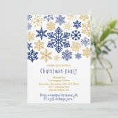 Bedrijf Kerstfeest Nodig Chic Snowflakes Kaart (Staand voorkant)