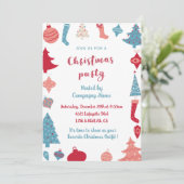 Bedrijf Kerstfeest Nodig Schattige roze en blauw u Kaart (Staand voorkant)