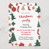 Bedrijf Kerstfeest Schattigee Bomen Sokken Kaart (Voorkant / Achterkant)