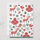 Bedrijf Kerstmis Mooie Nordic Pattern Green Kaart (Achterkant)