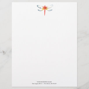 Bedrijf Letterhead Design Red Dragonfly Briefhoofd
