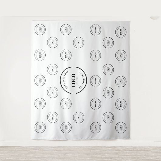 Bedrijf Logo achtergrond Instant stap en herhaal Wandkleed (Voorkant)