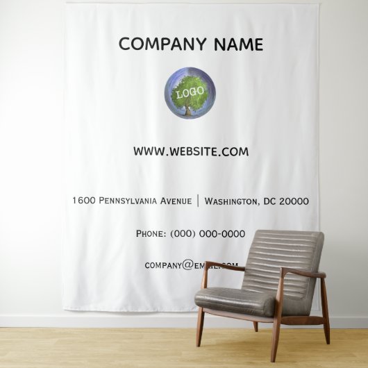 Bedrijf Logo Bedrijfsachtergrond Wandkleed (In situ)