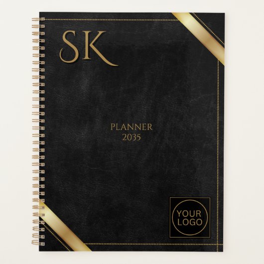 Bedrijf Logo Black and Gold Luxury Planner (Voorkant)