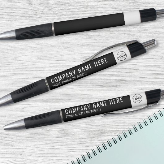 Bedrijf Logo Black Minimal Business Pen