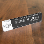 Bedrijf Logo Black Minimal Executive Professional Naambordje (Zijkant)