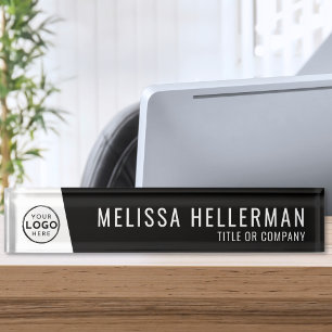 Bedrijf Logo Black Minimal Executive Professional Naambordje