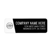 Bedrijf Logo Black Minimal Modern Business Etiket (Voorkant)