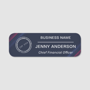 Bedrijf Logo Brushed Faux Employee Name Tag