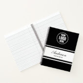 Bedrijf Logo Business Monogram Script Naam en tite Notitieboek (Binnen)