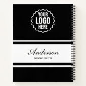 Bedrijf Logo Business Monogram Script Naam en tite Notitieboek (Achterkant)