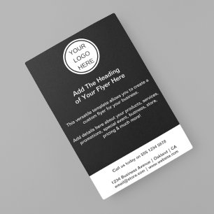 Bedrijf Logo Clean Zwart & Wit Adverteren Flyer