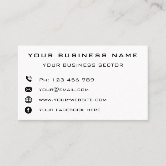 Bedrijf Logo Contactgegevens Professional Visitekaartje (Voorkant)