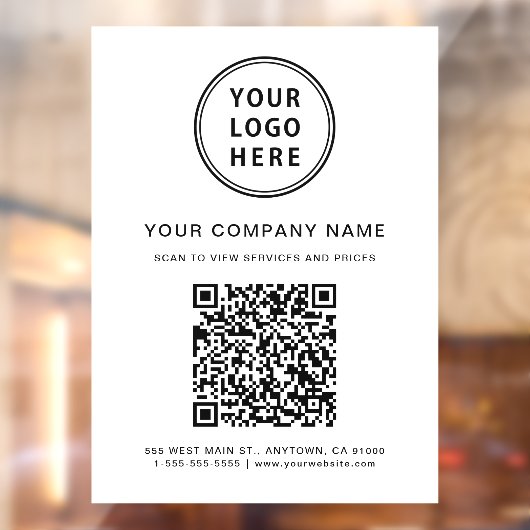 Bedrijf Logo Creëer Uw QR-code wit Raamsticker (Vel 2)