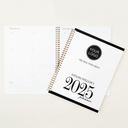 Bedrijf Logo Custom Black 2025 Planner (Display)