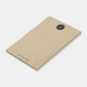 Bedrijf Logo Custom Text Kraft Post-it® Notes (Schuin)