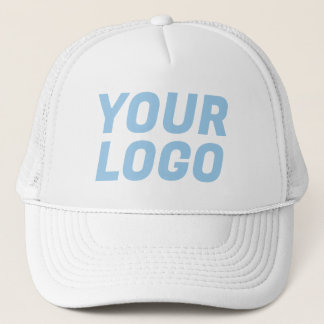 Bedrijf Logo CUSTOM Wit en Lichtblauw Trucker Pet