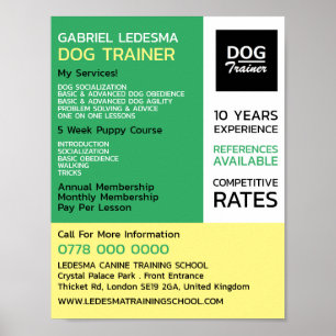 Bedrijf Logo, Dog Trainer Adverteren Poster