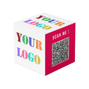 Bedrijf Logo en QR Code Promotionele Kubus Sjabloo
