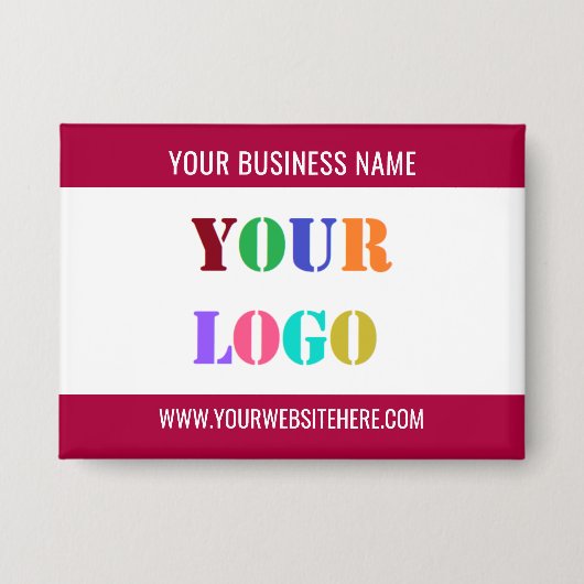 Bedrijf Logo en tekst Business Promotional Button (Voorkant)
