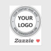 Bedrijf Logo en tekst Business Sticker Sjabloon (Vel)