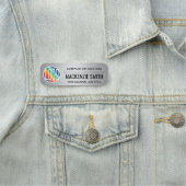 Bedrijf Logo Geborsteld Grijs Kleur Plastic Medewe Naamplaatje (In situ)