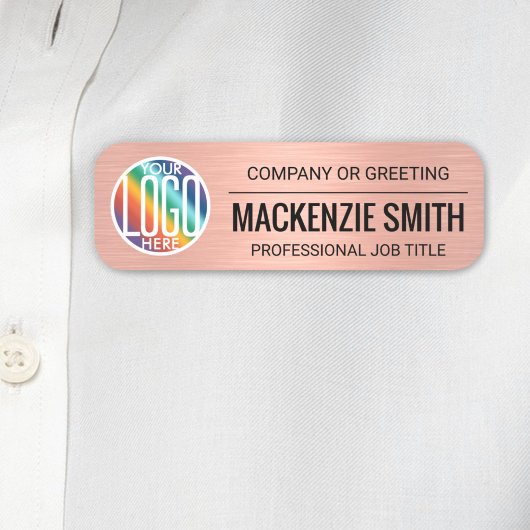 Bedrijf Logo Geborstelde Roze Kleur Plastic Medewe Naamplaatje