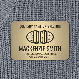 Bedrijf Logo Gold Colour Printed Plastic Medewerke Naamplaatje