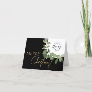 Bedrijf Logo Gold zwart Custom Merry Christmas Feestdagen Kaart