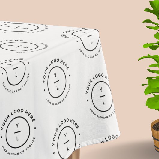 Bedrijf Logo Herhaalt Patroon Black White Event Sh Tafelkleed