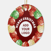  bedrijf Logo kerstballonnen rood Keramisch Ornament (Links)